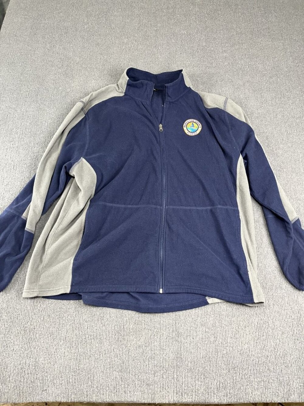 Port Authority Navy & Gray Full-Zip Fleece Jacket 3XL Hernando County Florida